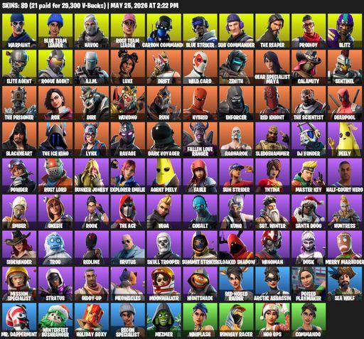 [PC/XBOX] | 89 skins | Take The L | OG STW | The Reaper | Elite Agent | Reaper Axe | Warpaint | Blue Team Leader | Havoc | Rose Team Leader | Full Access