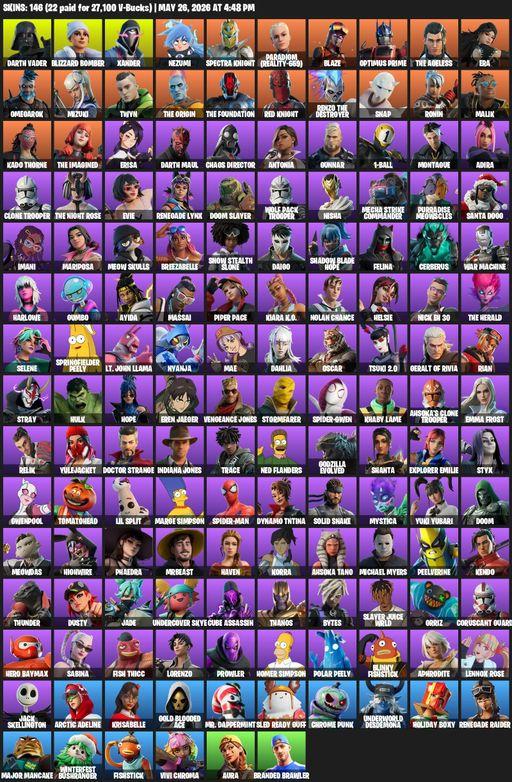[PC] | 146 skins | Renegade Raider | Darth Vader | Blizzard Bomber | Xander | Nezumi | Spectra Knight | Paradigm (Reality-659) | Blaze | Optimus Prime | Full Access