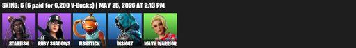 [PC/PSN/XBOX] | 5 skins | Starfish | Ruby Shadows | Fishstick | Insight | Wavy Warrior | Blade of the Waning Moon | Shadow Slicer | Star Wand | Full Access
