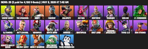 [PC/PSN/XBOX] | 25 skins | Take The L | Rogue Agent | The Imagined | Drift | Carbide | Calamity | Sayara | Huntress | Teknique | Redline | Full Access