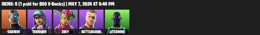 [PC/PSN/XBOX] | 5 skins | Carbide | Teknique | Zoey | Battlehawk | Liteshow | Gale Force | Positron | Lollipopper | Default Pickaxe | Full Access