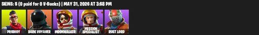 [PC/XBOX] | 5 skins | Take The L | Prodigy | Dark Voyager | Moonwalker | Mission Specialist | Rust Lord | Controller | EVA | Crowbar | Full Access