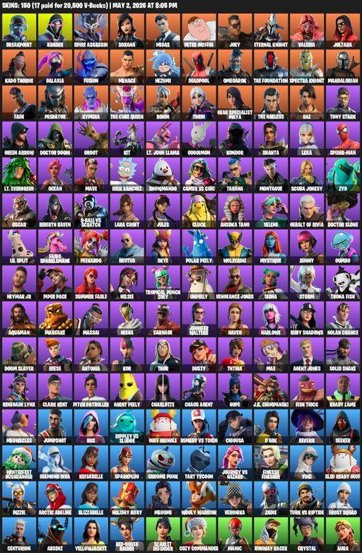 [PC] | 150 skins | Lara Croft | Reaper Axe | Breakpoint | Xander | Spire Assassin | Sorana | Midas | Peter Griffin | Joey | Eternal Knight | Valeria | Full Access