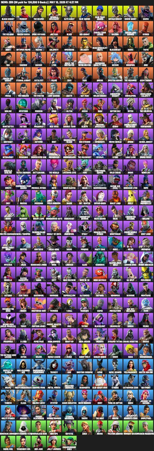 [PC/XBOX] | 285 skins | Take The L | Floss | Black Knight | Sparkle Specialist | Royale Knight | The Reaper | Elite Agent | Blue Squire | Omega | Full Access