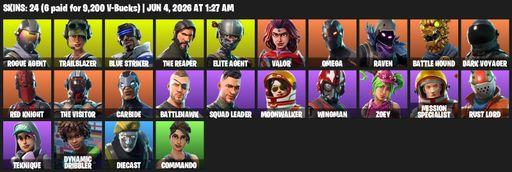 [PC/PSN/XBOX] | 24 skins | Take The L | The Reaper | Elite Agent | Omega | Rogue Agent | Trailblazer | Blue Striker | Valor | Raven | Battle Hound | Full Access