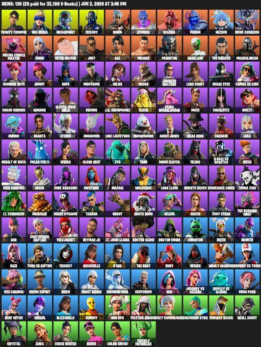 [PC/XBOX] | 126 skins | Leviathan Axe | Lara Croft | Trinity Trooper | Neo Versa | Breakpoint | Trilogy | Ronin | Kymera | Valeria | Fusion | Nezumi | Full Access