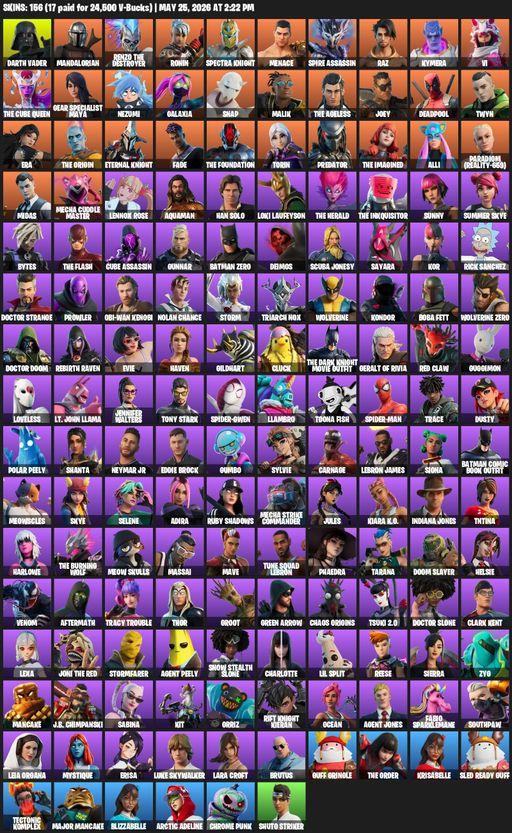 [PC/PSN/XBOX] | 156 skins | Lara Croft | Darth Vader | Mandalorian | Renzo the Destroyer | Ronin | Spectra Knight | Menace | Spire Assassin | Raz | Full Access