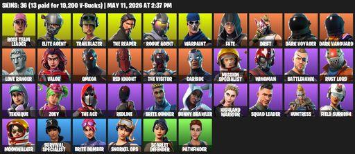 [PC/PSN/XBOX] | 36 skins | Take The L | OG STW | The Reaper | Elite Agent | Omega | Rose Team Leader | Trailblazer | Rogue Agent | Warpaint | Fate | Full Access