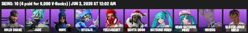 [PC/PSN/XBOX] | 10 skins | Solid Snake | Jade | Hope | Nyanja | Yulejacket | Santa Dogg | Hatsune Miku | Neko Hatsune Miku | Beerus | Full Access