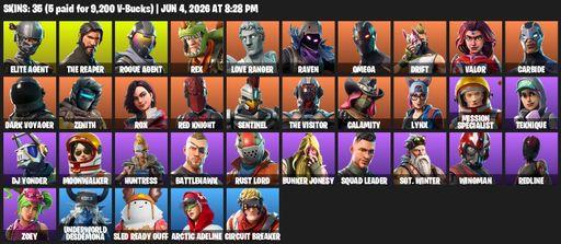 [PC/PSN/XBOX] | 35 skins | Take The L | The Reaper | Elite Agent | Omega | Rogue Agent | Rex | Love Ranger | Raven | Drift | Valor | Carbide | Full Access