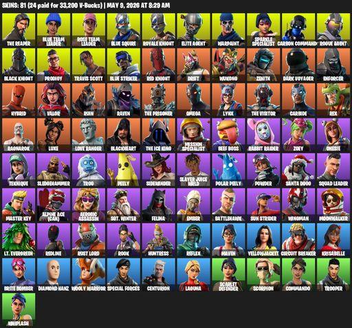[PC/PSN/XBOX] | 81 skins | Floss | Take The L | OG STW | Black Knight | Travis Scott | Sparkle Specialist | Royale Knight | The Reaper | Elite Agent | Full Access