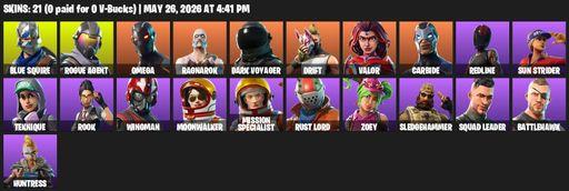 [PC] | 21 skins | Take The L | Blue Squire | Omega | Rogue Agent | Ragnarok | Dark Voyager | Drift | Valor | Carbide | Redline | Sun Strider | Full Access