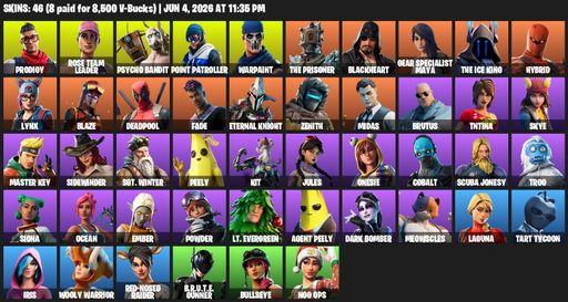 [PC/PSN/XBOX] | 46 skins | OG STW | Prodigy | Rose Team Leader | Psycho Bandit | Point Patroller | Warpaint | The Prisoner | Blackheart | Full Access