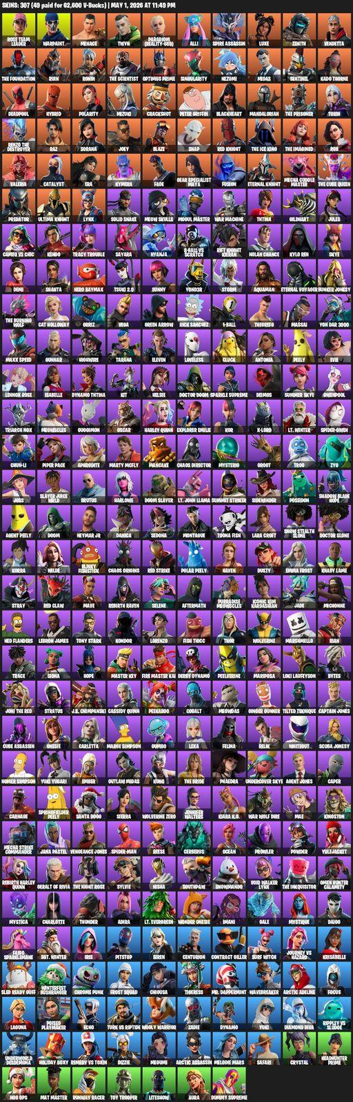 [PC/PSN] | 307 skins | Leviathan Axe | OG STW | Lara Croft | Rose Team Leader | Warpaint | Menace | Twyn | Paradigm (Reality-659) | Alli | Full Access