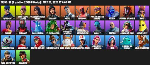 [PC/PSN] | 32 skins | OG STW | Warpaint | Rose Team Leader | Gear Specialist Maya | Sorana | Midas | Deadpool | Molten Battle Hound | Fusion | Full Access
