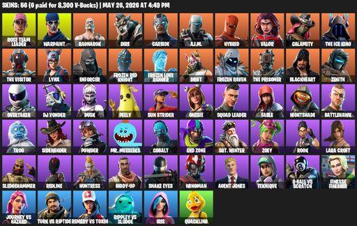 [PC/PSN/XBOX] | 56 skins | OG STW | Lara Croft | Rose Team Leader | Warpaint | Ragnarok | Dire | Carbide | A.I.M. | Hybrid | Valor | Calamity | Full Access