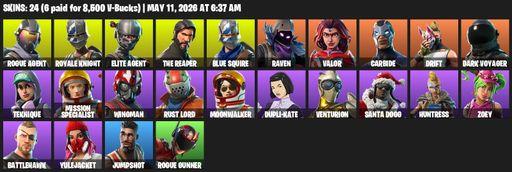 [PC/PSN] | 24 skins | Take The L | Royale Knight | The Reaper | Elite Agent | Blue Squire | Rogue Agent | Raven | Valor | Carbide | Drift | Full Access