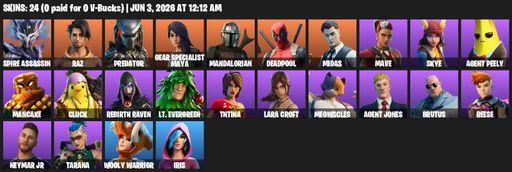 [PC/XBOX] | 24 skins | Lara Croft | Spire Assassin | Raz | Predator | Gear Specialist Maya | Mandalorian | Deadpool | Midas | Mave | Skye | Full Access