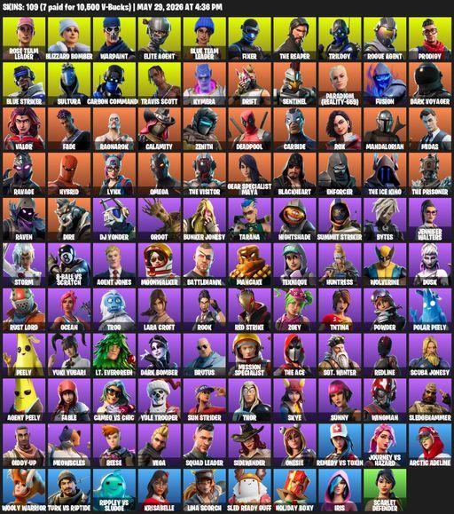 [PC/XBOX] | 109 skins | Take The L | OG STW | Travis Scott | The Reaper | Elite Agent | Omega | Lara Croft | Rose Team Leader | Blizzard Bomber | Full Access