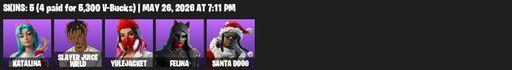 [PC/PSN/XBOX] | 5 skins | Katalina | Slayer Juice WRLD | Yulejacket | Felina | Santa Dogg | Dogg Treat | 999 Knives | Mercurial | Premiere Poms | Full Access