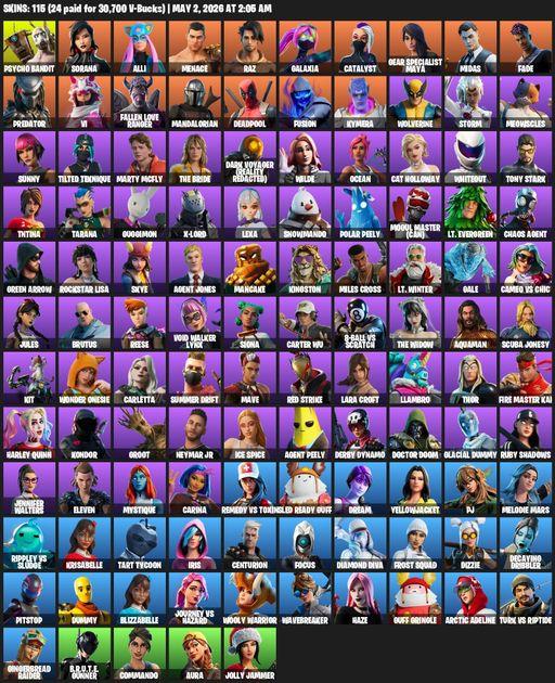 [PC/PSN/XBOX] | 115 skins | Leviathan Axe | Merry Mint Axe | Lara Croft | Psycho Bandit | Sorana | Alli | Menace | Raz | Galaxia | Catalyst | Full Access