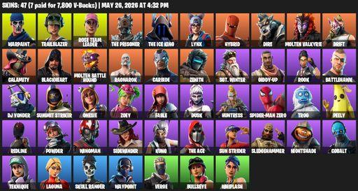 [PC/PSN] | 47 skins | OG STW | Warpaint | Trailblazer | Rose Team Leader | The Prisoner | The Ice King | Lynx | Hybrid | Dire | Molten Valkyrie | Full Access