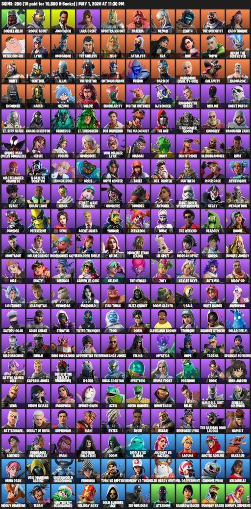 [PC/PSN/XBOX] | 200 skins | Lara Croft | Double Helix | Rogue Agent | John Wick | Spectra Knight | Valeria | Mizuki | Zenith | The Scientist | Full Access