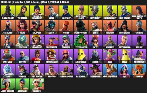 [PC/PSN/XBOX] | 53 skins | Floss | Take The L | OG STW | Black Knight | Sparkle Specialist | Royale Knight | The Reaper | Elite Agent | Blue Squire | Full Access