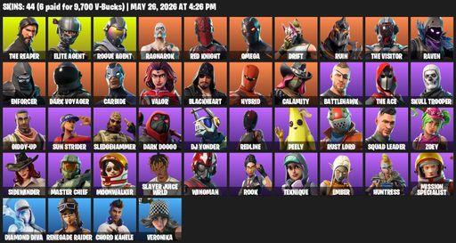 [PC/PSN] | 44 skins | Take The L | Renegade Raider | The Reaper | Elite Agent | Omega | Rogue Agent | Ragnarok | Red Knight | Drift | Ruin | Full Access