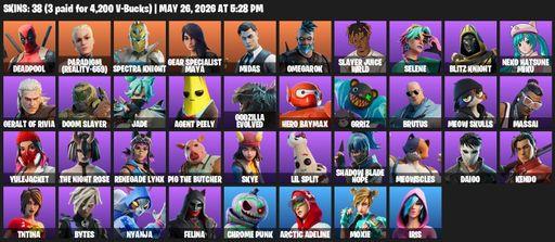 [PC/PSN] | 38 skins | Deadpool | Paradigm (Reality-659) | Spectra Knight | Gear Specialist Maya | Midas | Omegarok | Slayer Juice WRLD | Selene | Full Access