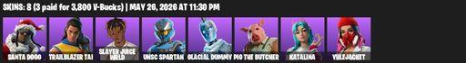[PC/PSN/XBOX] | 8 skins | Santa Dogg | Trailblazer Tai | Slayer Juice WRLD | UNSC Spartan | Glacial Dummy | Pig the Butcher | Katalina | Yulejacket | Full Access