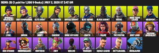 [PC/XBOX] | 29 skins | Floss | Take The L | OG STW | Black Knight | Sparkle Specialist | Royale Knight | The Reaper | Elite Agent | Blue Squire | Full Access