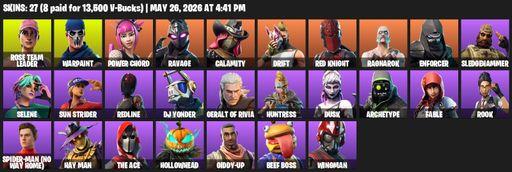 [PC/XBOX] | 27 skins | 650 V-bucks | OG STW | Rose Team Leader | Warpaint | Power Chord | Ravage | Calamity | Drift | Red Knight | Ragnarok | Enforcer | Full Access
