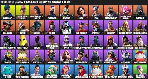 [PC] | 50 skins | OG STW | Warpaint | Rose Team Leader | Gear Specialist Maya | Catalyst | Sentinel | Rox | Lynx | The Scientist | Cuddle Team Leader | Full Access