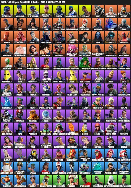 [PC/PSN/XBOX] | 140 skins | OG STW | Travis Scott | Astro Jack | Warpaint | Blue Striker | Rose Team Leader | Trilogy | Point Patroller | Dire | Full Access