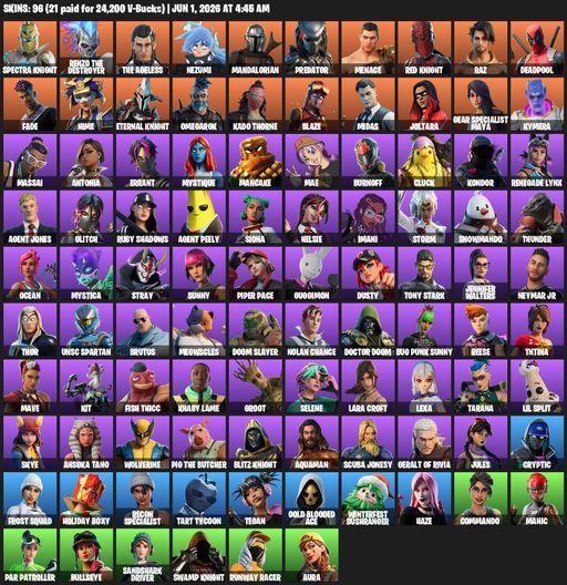 [PC/PSN/XBOX] | 96 skins | Lara Croft | Reaper Axe | Spectra Knight | Renzo the Destroyer | The Ageless | Nezumi | Mandalorian | Predator | Menace | Full Access
