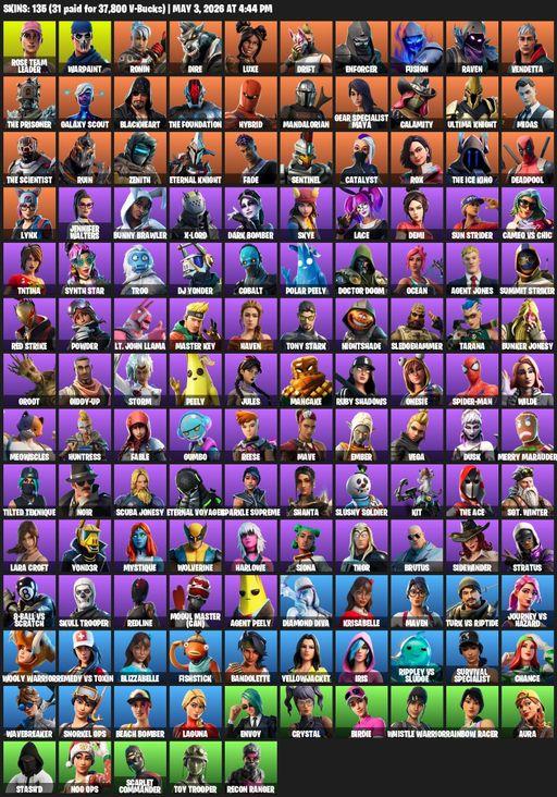 [PC/PSN/XBOX] | 135 skins | OG STW | Lara Croft | Rose Team Leader | Warpaint | Ronin | Dire | Luxe | Drift | Enforcer | Fusion | Raven | Vendetta | Full Access