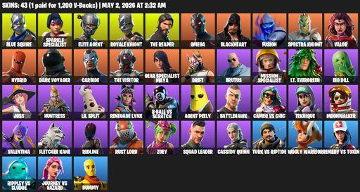 [PC/PSN/XBOX] | 43 skins | 600 V-bucks | Take The L | Floss | Sparkle Specialist | Royale Knight | The Reaper | Elite Agent | Blue Squire | Omega | Full Access