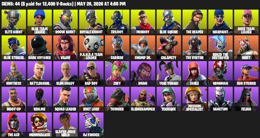 [PC/XBOX] | 44 skins | 850 V-bucks | Take The L | OG STW | Royale Knight | The Reaper | Elite Agent | Blue Squire | Blue Team Leader | Rogue Agent | Full Access