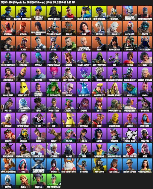 [PC/XBOX] | 114 skins | Fixer | Carbon Commando | Blue Team Leader | Darth Vader | Prodigy | Cloud Striker | Blue Striker | Sentinel | Full Access