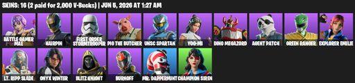 [PC/PSN/XBOX] | 16 skins | Battle Gamer Mae | Hairpin | First Order Stormtrooper | Pig the Butcher | UNSC Spartan | Yoo-mi | Dino Megazord | Full Access