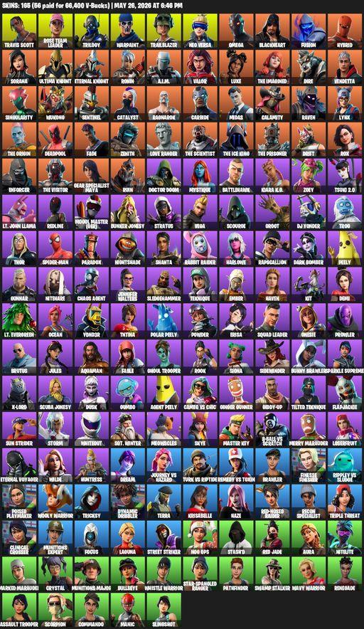 [PC/XBOX] | 165 skins | OG STW | Travis Scott | Omega | Rose Team Leader | Trilogy | Warpaint | Trailblazer | Neo Versa | Blackheart | Fusion | Hybrid | Full Access