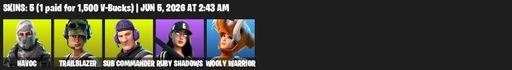 [PC/PSN/XBOX] | 5 skins | Havoc | Trailblazer | Sub Commander | Ruby Shadows | Wooly Warrior | Shadow Slicer | Instigator | Shortbread Slicers | Full Access