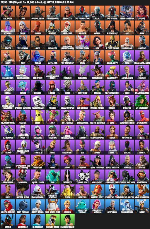 [PC/XBOX] | 145 skins | 700 V-bucks | Omega | Lara Croft | Calamity | Luxe | Mandalorian | The Prisoner | Vendetta | The Foundation | A.I.M. | Full Access
