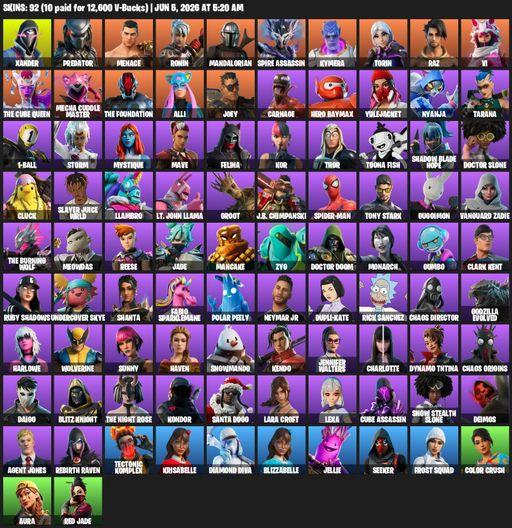 [PC/PSN/XBOX] | 92 skins | Lara Croft | Xander | Predator | Menace | Ronin | Mandalorian | Spire Assassin | Kymera | Torin | Raz | Vi | The Cube Queen | Full Access