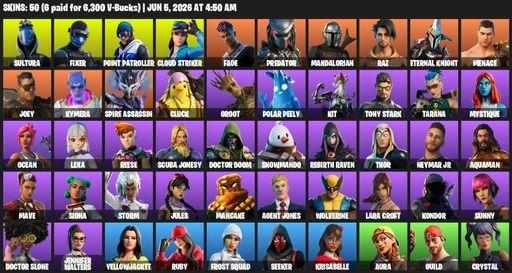 [PC/PSN/XBOX] | 50 skins | Lara Croft | Sultura | Fixer | Point Patroller | Cloud Striker | Fade | Predator | Mandalorian | Raz | Eternal Knight | Full Access