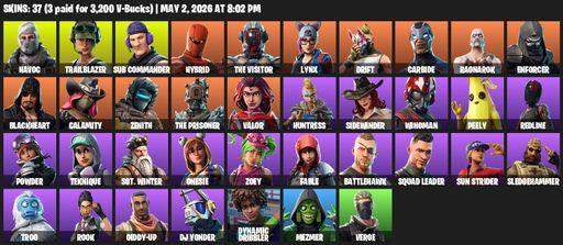 [PC/PSN/XBOX] | 37 skins | Havoc | Trailblazer | Sub Commander | Hybrid | The Visitor | Lynx | Drift | Carbide | Ragnarok | Enforcer | Blackheart | Full Access