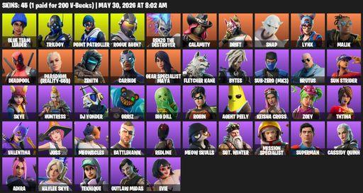 [PC/PSN/XBOX] | 45 skins | Blue Team Leader | Trilogy | Point Patroller | Rogue Agent | Renzo the Destroyer | Calamity | Drift | Snap | Lynx | Malik | Full Access
