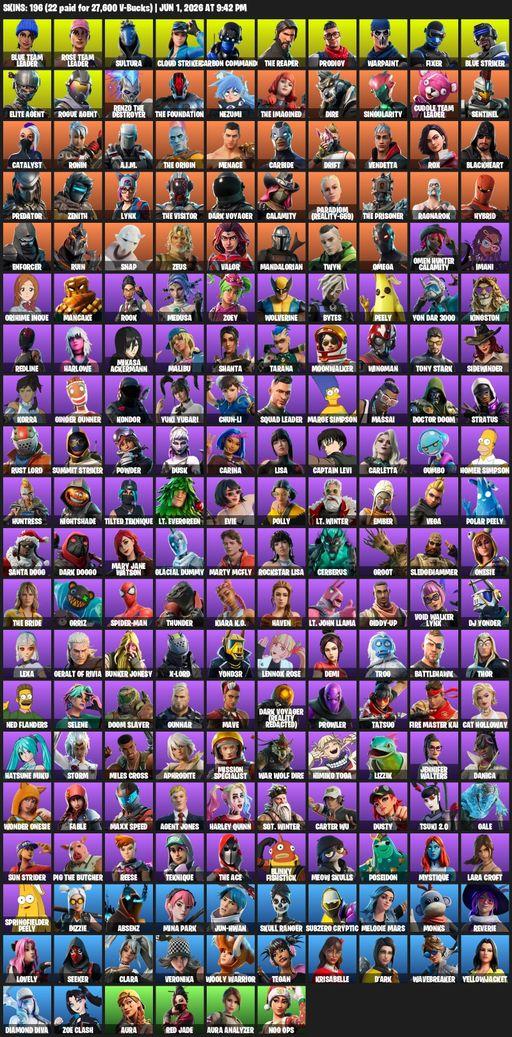 [PC/XBOX] | 196 skins | Take The L | OG STW | The Reaper | Elite Agent | Omega | Lara Croft | Blue Team Leader | Rose Team Leader | Sultura | Full Access
