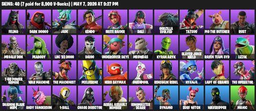 [PC/PSN/XBOX] | 40 skins | Felina | Dark Doggo | Jade | Kendo | Brite Raider | Dali | Godzilla Evolved | Tatsuo | Pig the Butcher | Rust | Megalo Don | Full Access